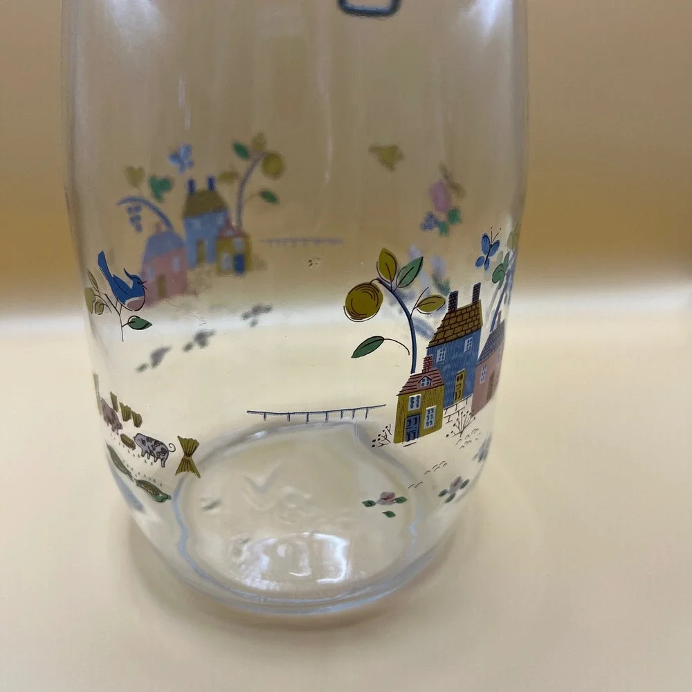Vintage ARC France 1.5L Glass Heartland Canister Cottagecore Wire Hinged Lid